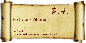 Polster Ahmed névjegykártya